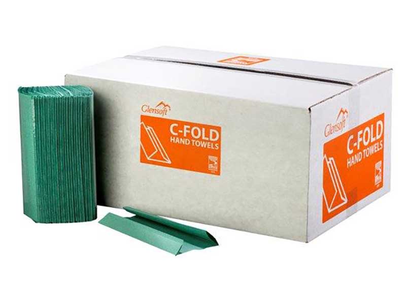 C/Fold Hand Towels - Green 