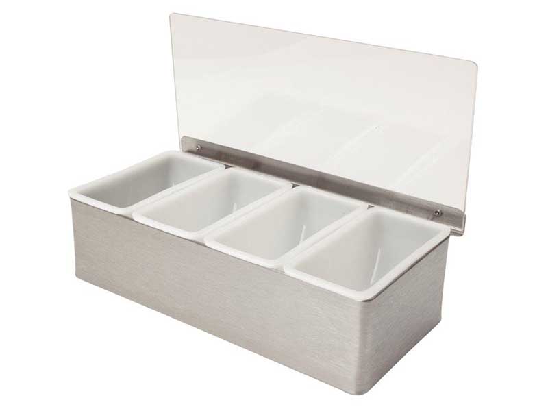 Stainless Steel Condiment Holder 4 Compartments